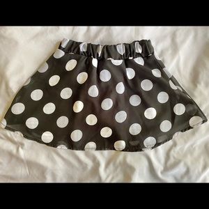 Piper Kids B&W Polka Dot Skirt Sz 6/6X